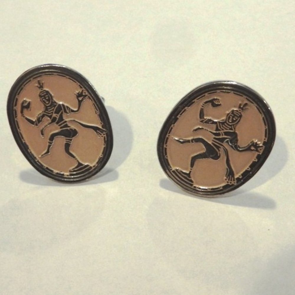 Vintage SWANK Pink Enamel SIAM SIAMESE Cufflinks